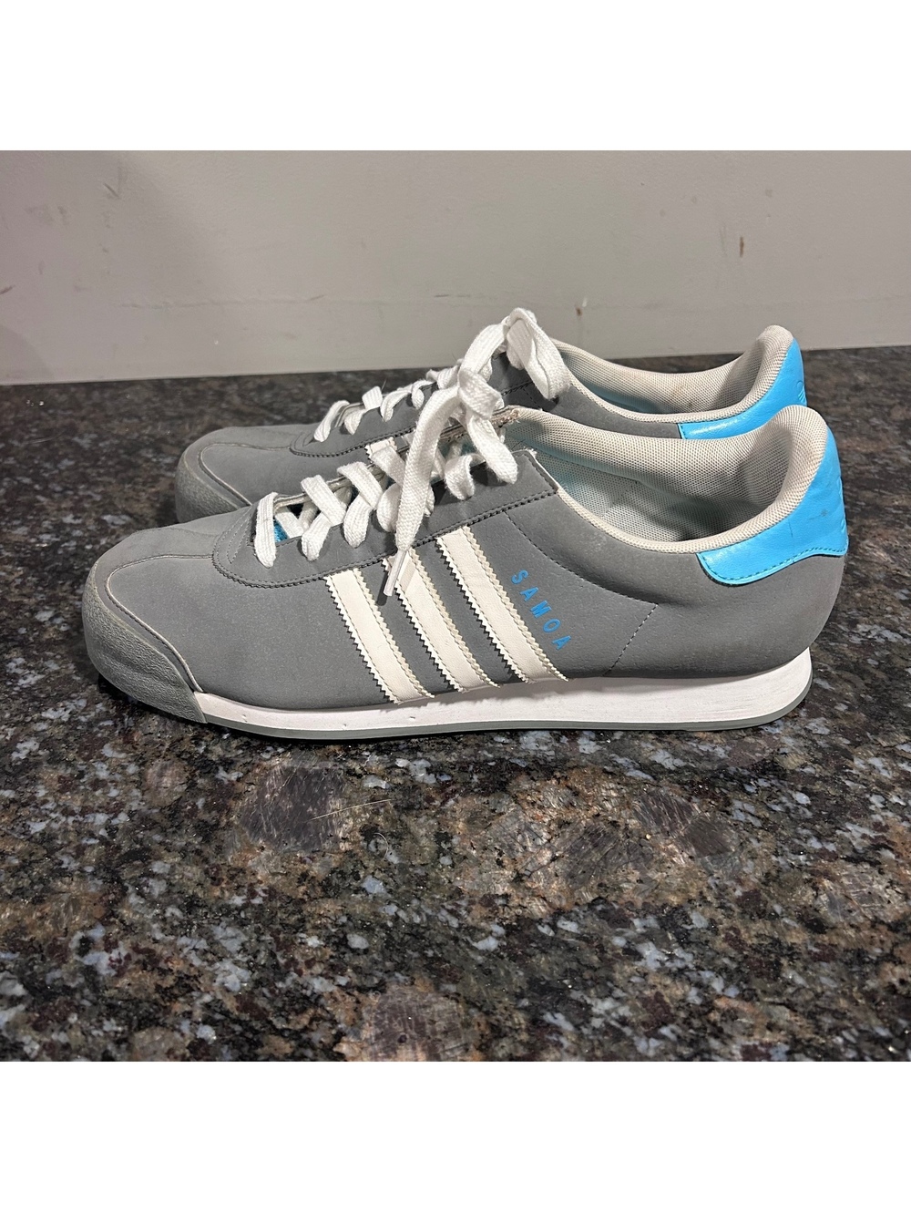 Vintage Adidas Samoa Sneakers Grey Stripe Mens 11 Y2K